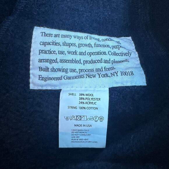 FWK Engineered Garments Blue Knit Wool Blend Pull On Cropped Pants Flawed sz 1=S - Picture 10 of 10